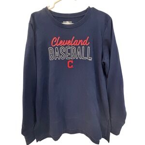 MLB Genuine Merchandise Cleveland Baseball Womens XL Navy Blue Sweatshirt